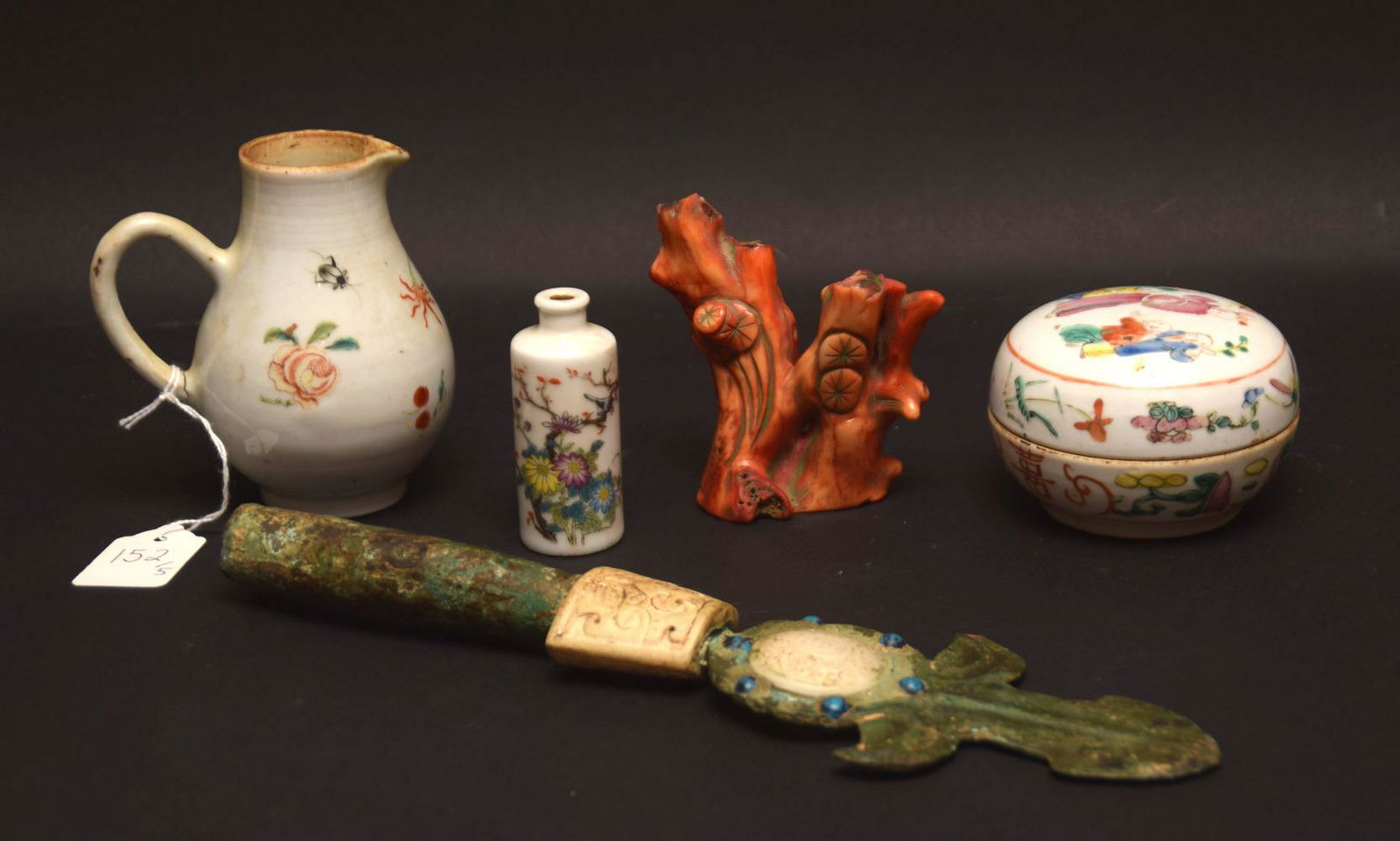 5 ASSORTED ANTIQUE CHINESE ARTICLES.  Chinese Bronze & (1 of 9)