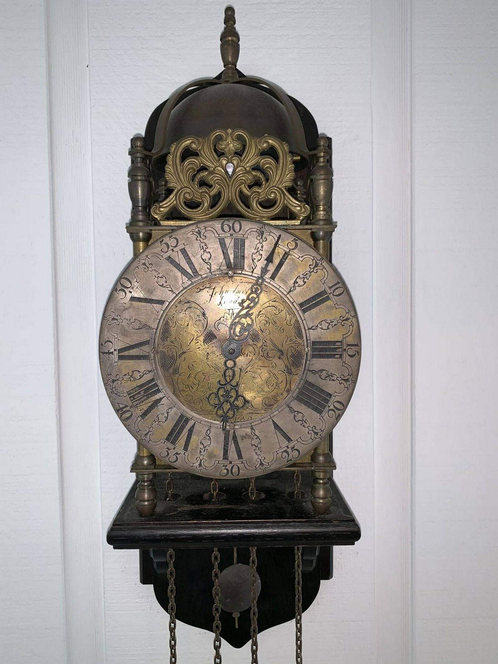 Bird cage form bracket clock with later works (1 of 8)