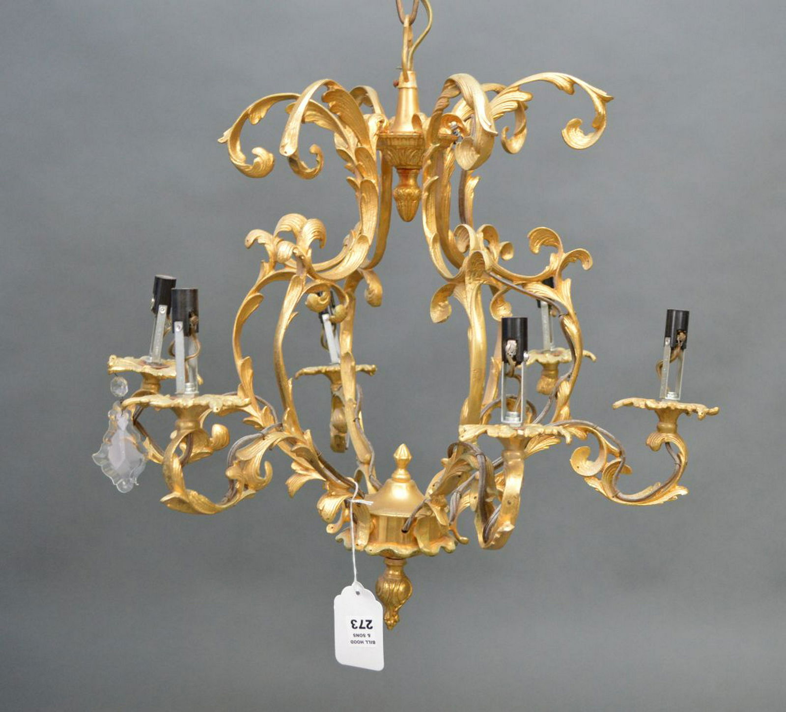 Diminutive Chandelier dore' bronze 6 light French (1 of 4)