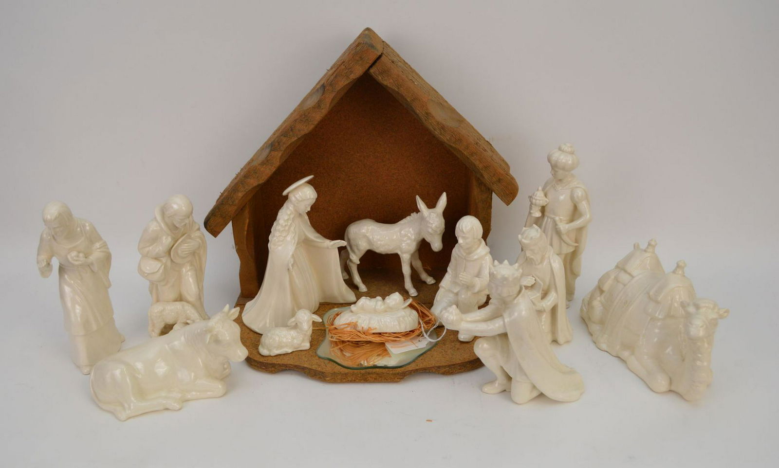 12 piece Goebel Nativity set with wood manger.  Tallest (1 of 7)