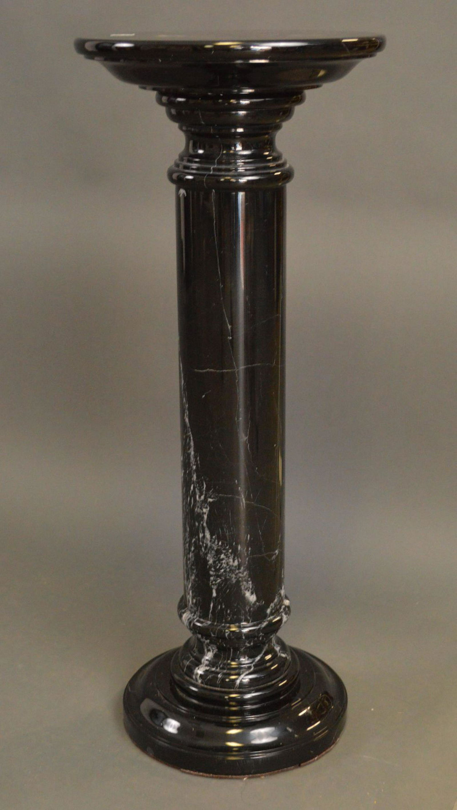 Black marble pedestal, 36"h (1 of 3)