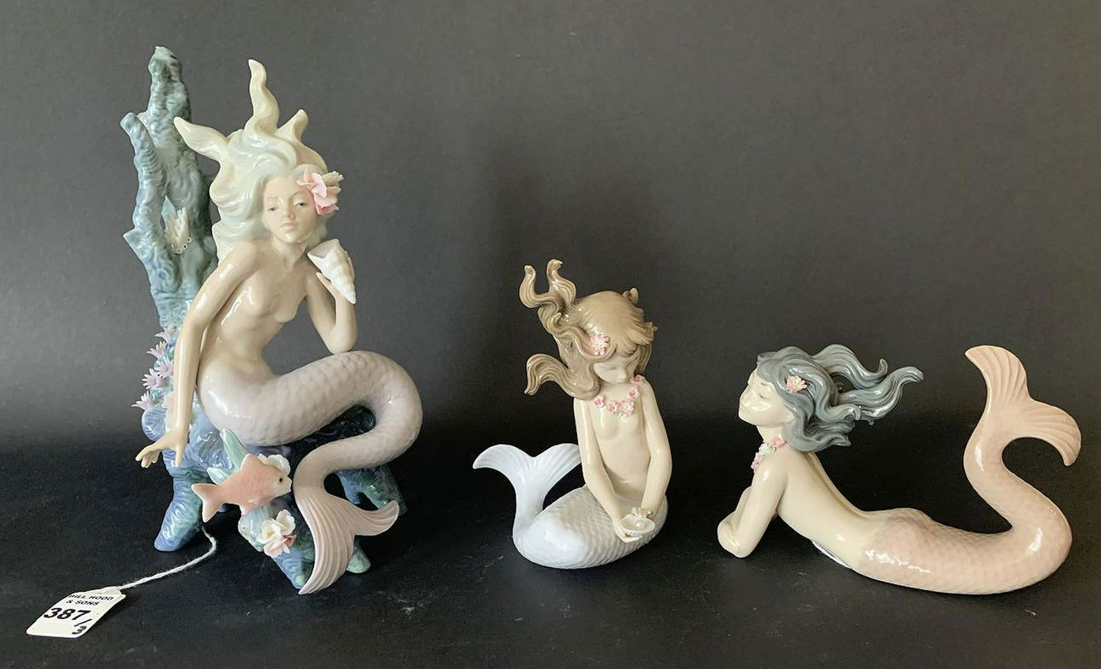 3 LLADRO PORCELAIN FIGURES. LLADRO PORCELAIN MERMAID (1 of 10)