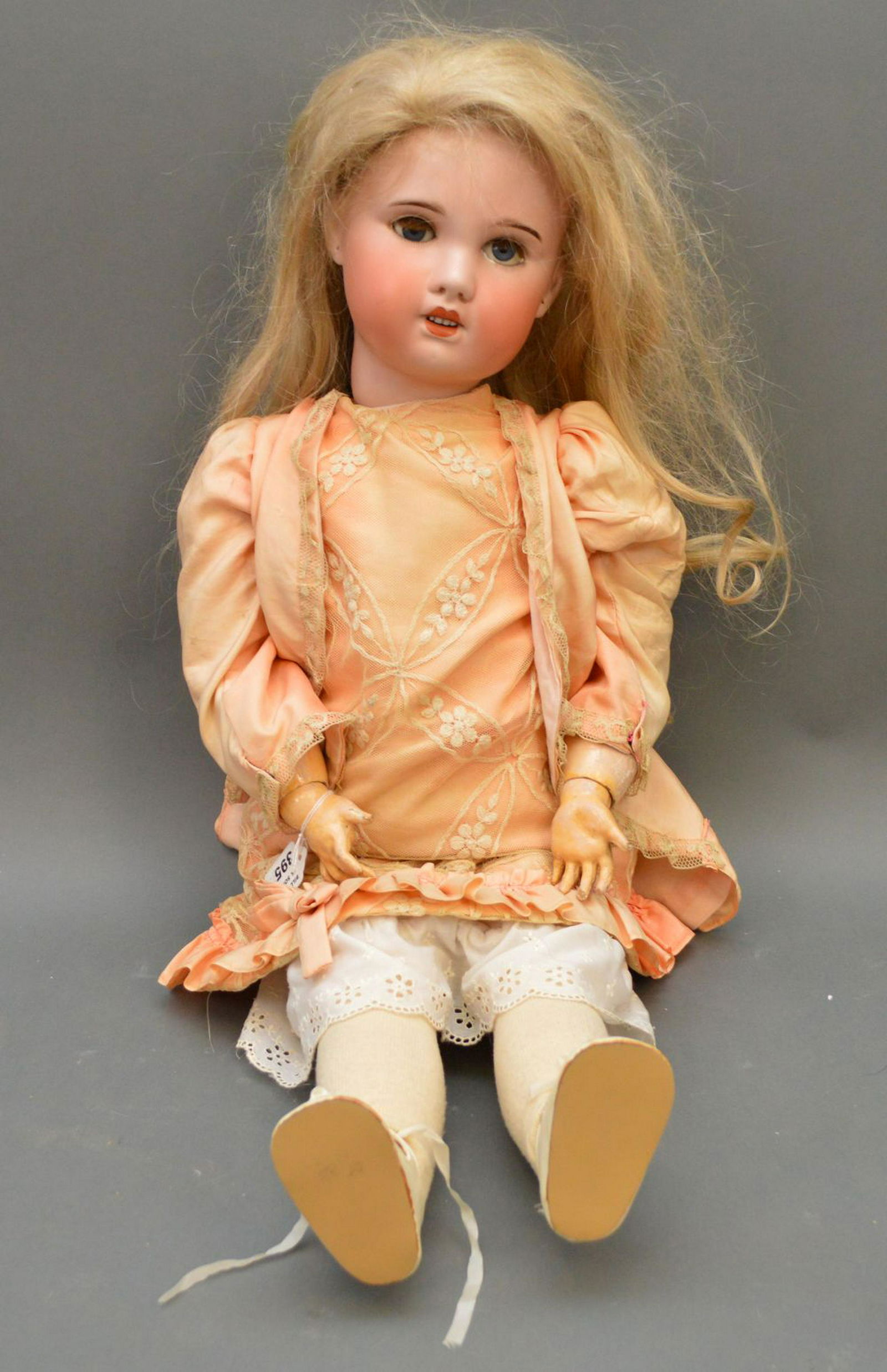 French doll, impressed SFBJ & Paris, long blonde wig, (1 of 14)