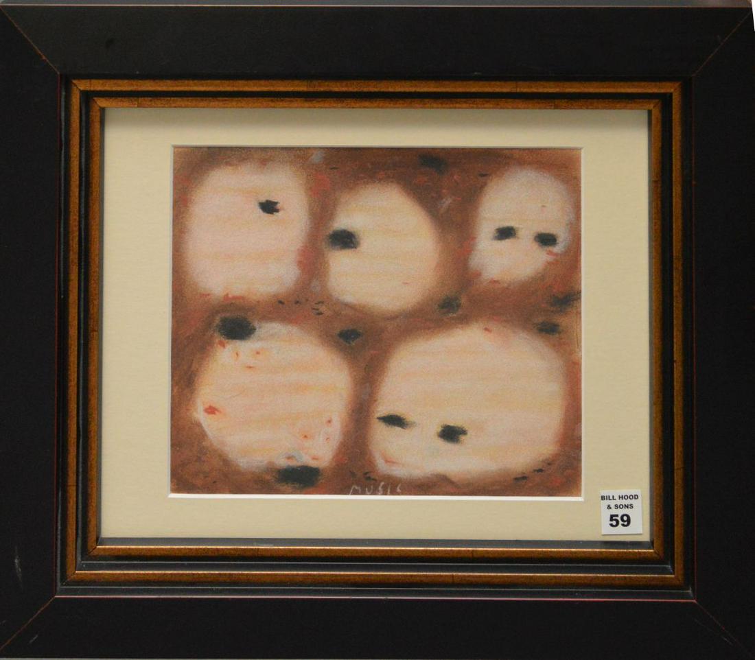 Zoran Music (Slovenian 1909- 2005) Composition,: Zoran Music (Slovenian 1909- 2005) Composition, Watercolor and Tempera on Paper, Signed Music, Gallery Stamps on Verso, Image Size 8 1/4 x 10 Inches, Framed and Glazed, 15 1/2 x 18 1/2 Inches