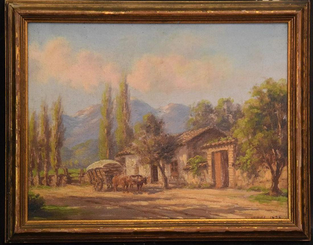 Alfredo (Alfaro) Lobos (Chile 20th century) oil on: Alfredo (Alfaro) Lobos (Chile 20th century) oil on canvas, Landscape, 9 x 12 inches