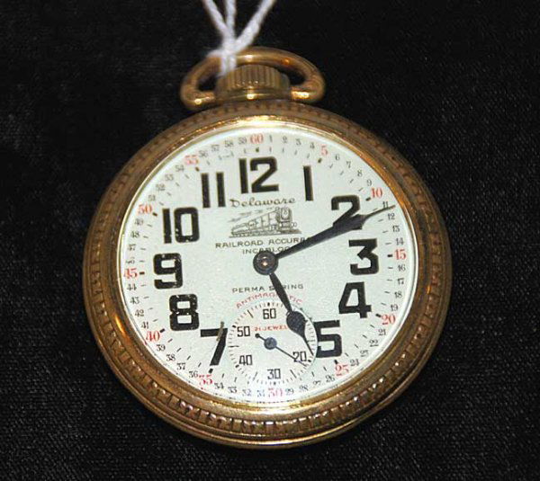 352 Railroad Pocket Watch, Delaware Watch co. "Railroa
