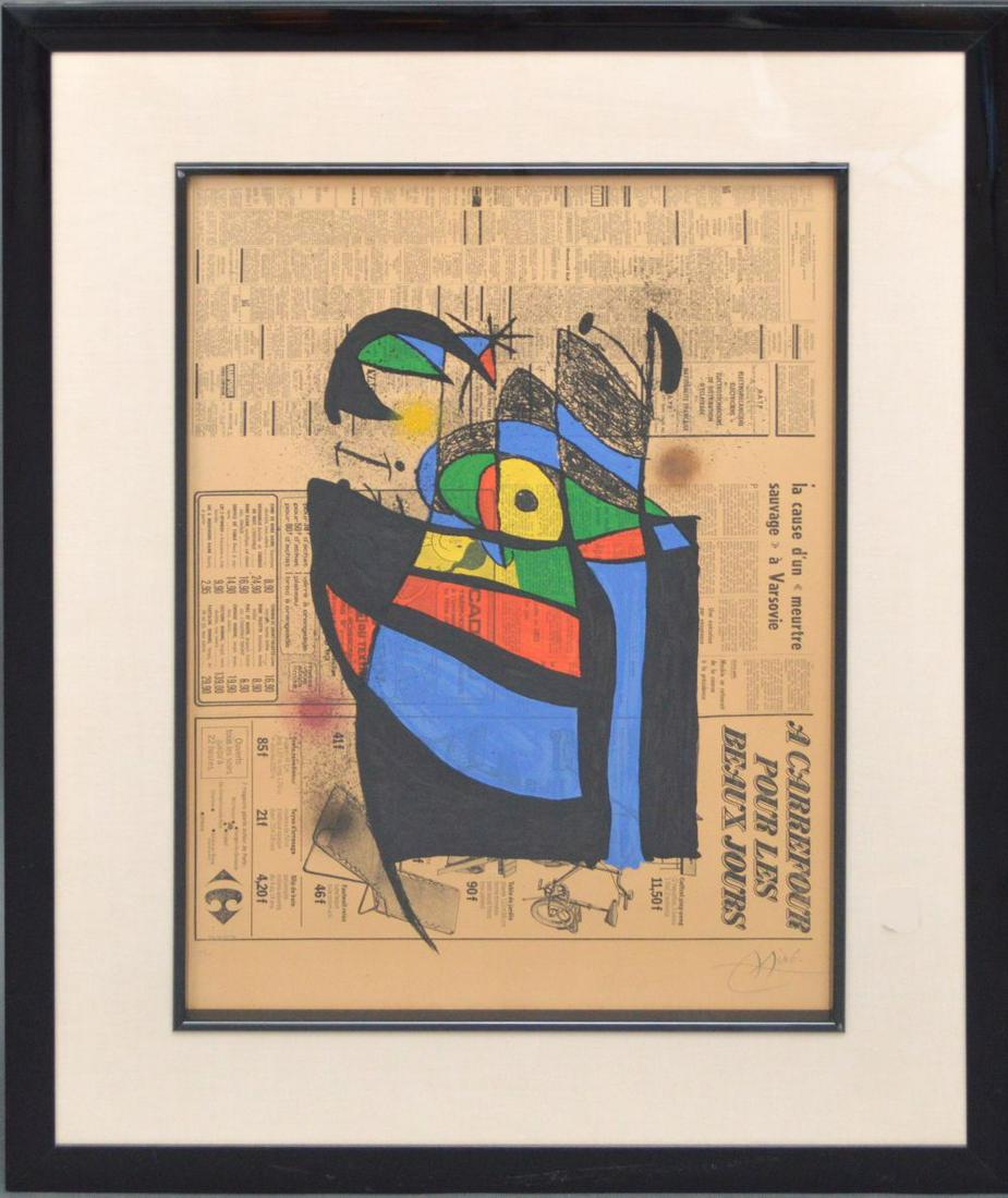JOAN MIRO COLOR LITHOGRAPH NEWSPAPER. Joan Miró (1 of 7)