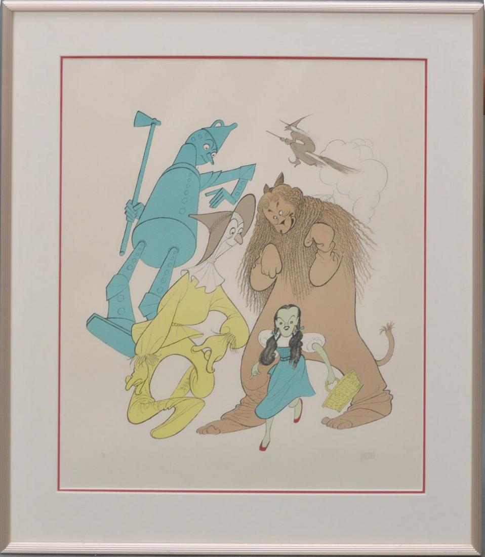 AL HIRSCHFELD The Wizard of Oz. Color lithograph, (1 of 6)