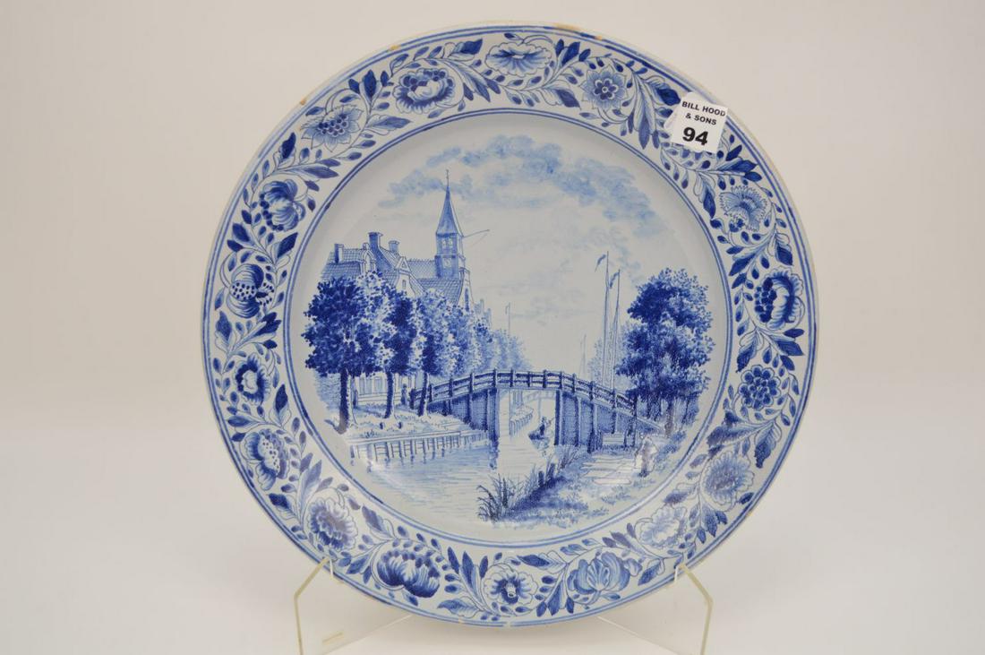 Blue Porcelain Charger, Dutch, 20th Century, Untitled, (1 of 7)