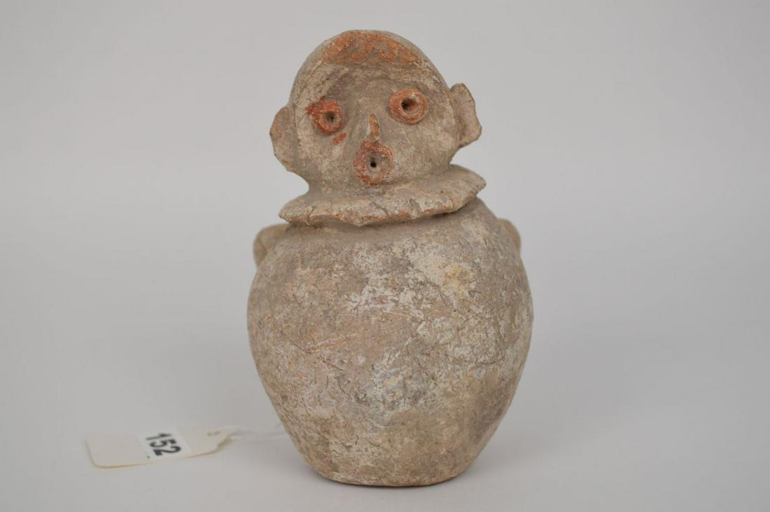 Pre-Columbian Clay Effigy Vessel, Clay Figure Vessel, (1 of 8)