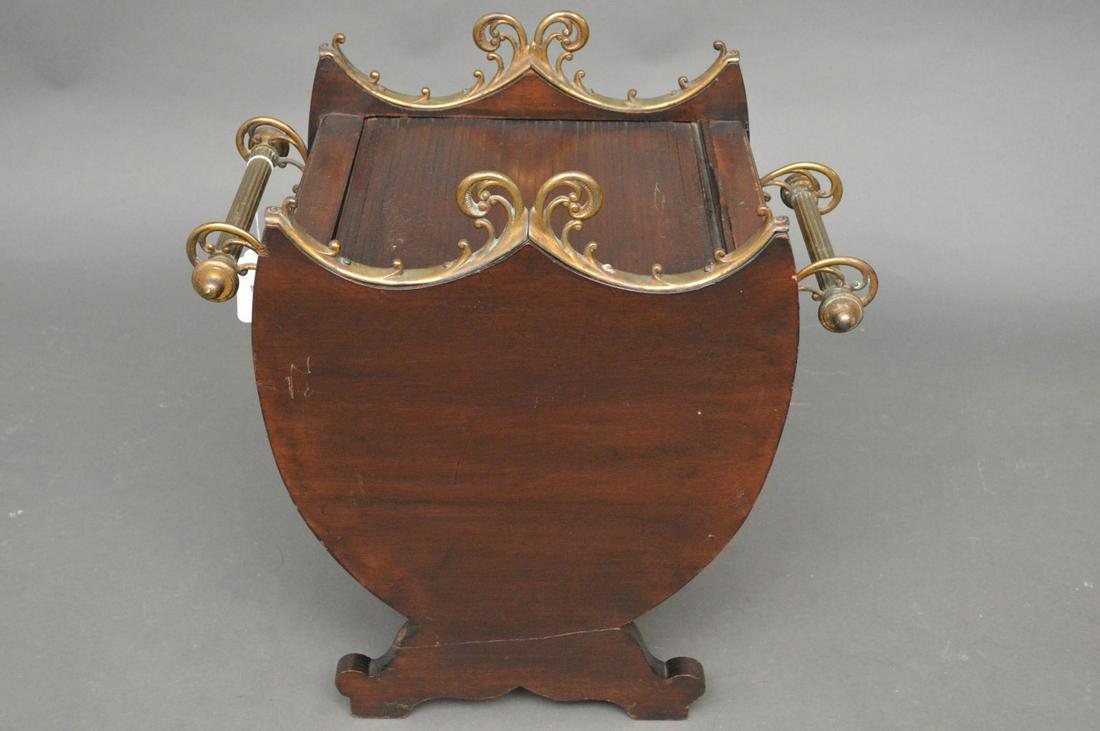 Mahogany & Bronze Tambour Style Coal Scuttle. (1 of 8)