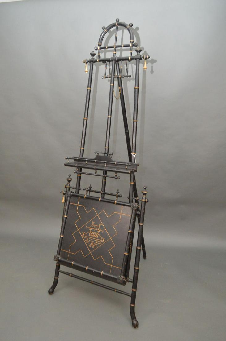 Decorative easel, black with gold accents, 75"h x 24"w (1 of 8)
