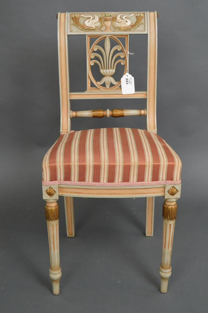 French Empire style side chair, the rail Polychrome (1 of 5)