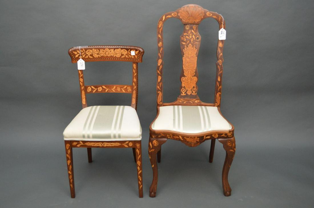 Rococo style Dutch walnut marquetry side chair. Crest (1 of 7)