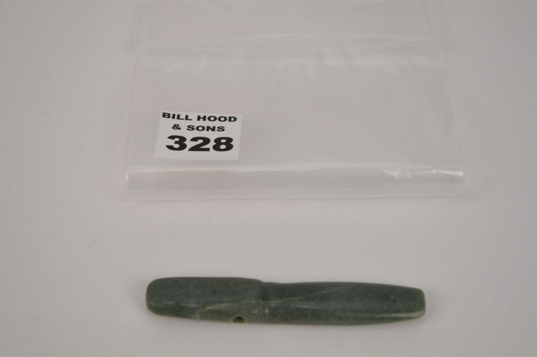 Pre-Columbian Carved Blue Jade Axe Pendant, Jadeite (1 of 4)