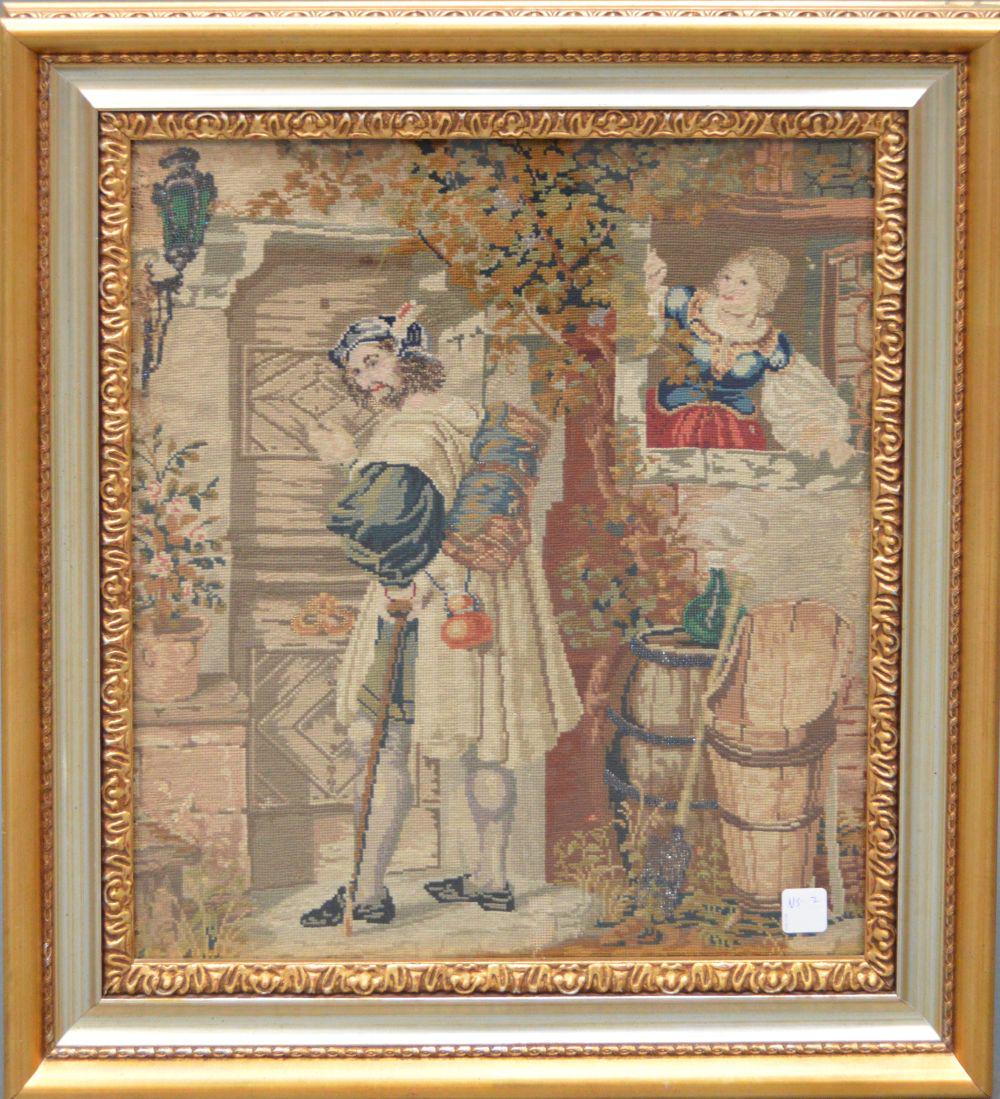 PETIT POINT NEEDLEWORK TAPESTRY  One contemporary gros (1 of 4)