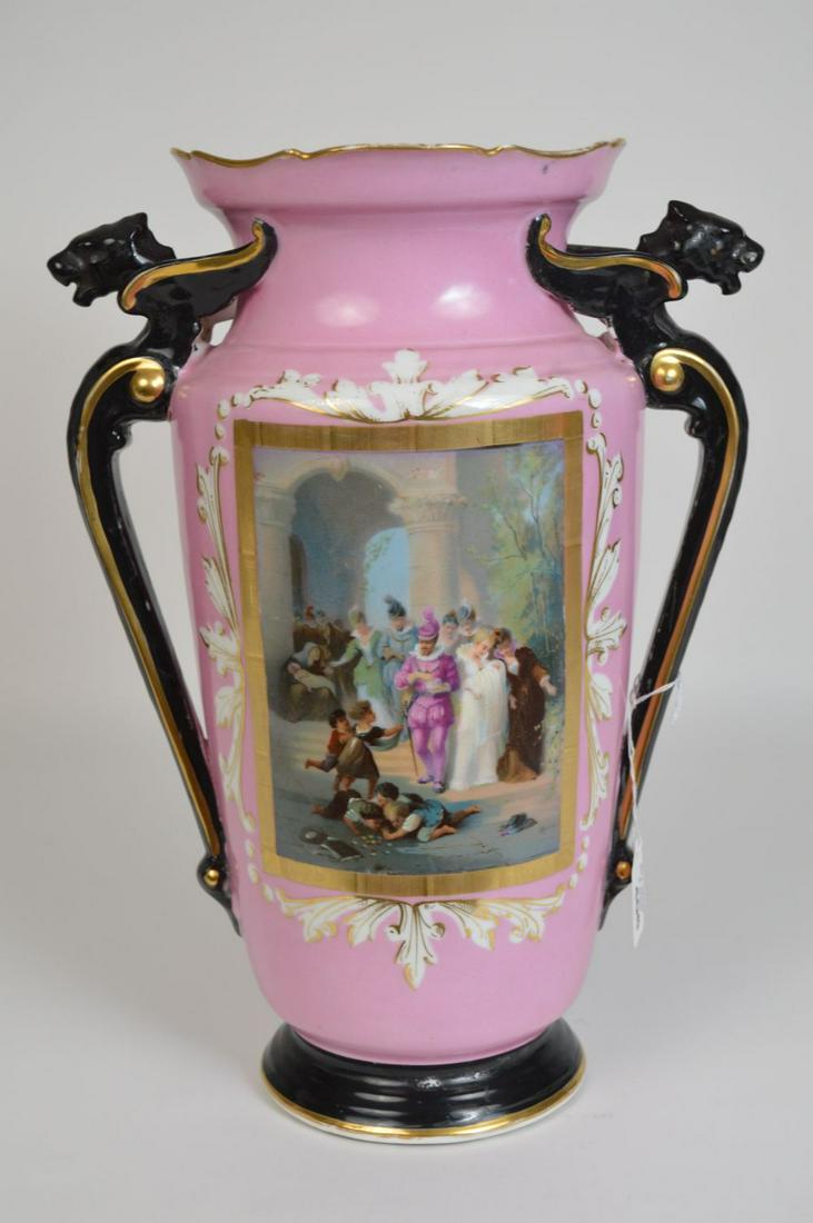 Oversized Old Paris Porcelain Vase, black dragon (1 of 9)