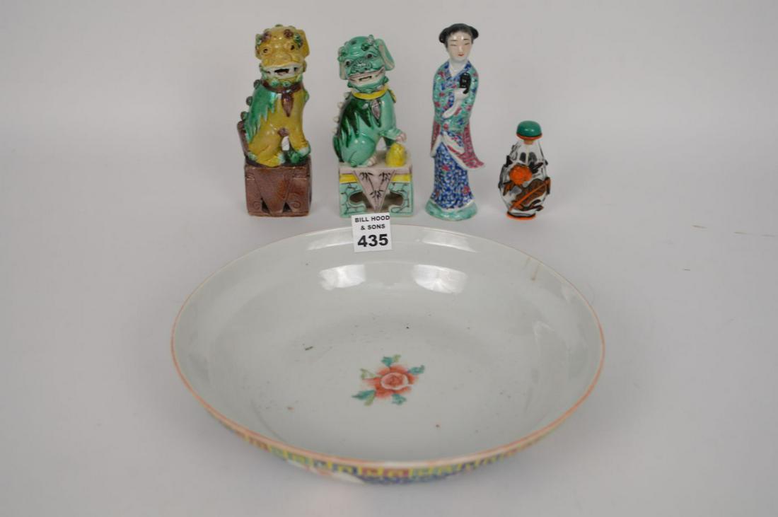 5 CHINESE PORCELAIN ARTICLES.  Chinese Famille Rose (1 of 5)