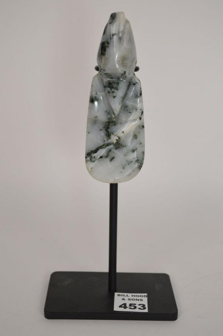 Pre-Columbian Jade Avian Axe God, Carved White (1 of 5)