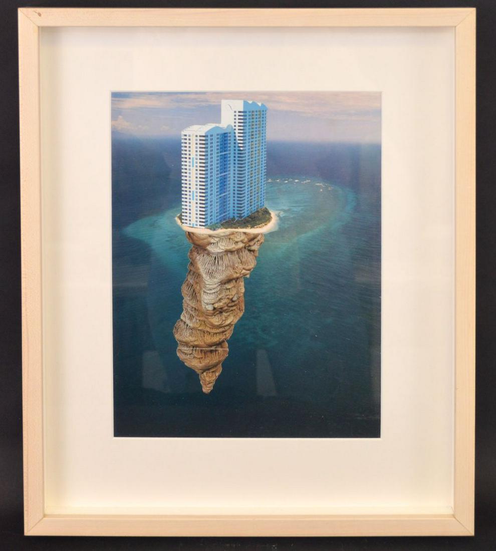 Phillip Estlund (Greece b. 1974) collage on paper, Sub: Phillip Estlund (Greece b. 1974) collage on paper, Sub Aquatic / Growth – 2007. 15 x 19 inches 38.1 x 48.3 cm. Gavlak Gallery Palm Beach FL.