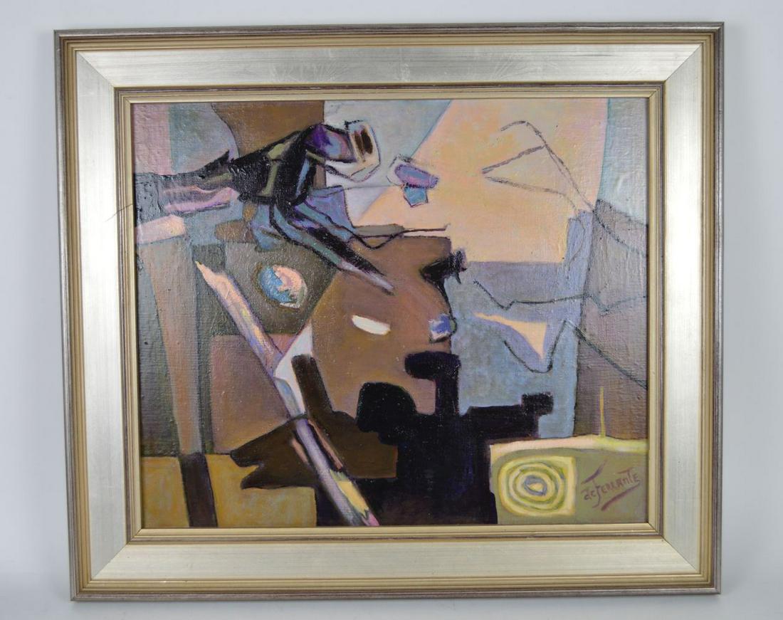 Mario De Ferrante (Italy 1898 - 1992) oil on canvas,: Mario De Ferrante (Italy 1898 - 1992) oil on canvas, Abstract Composition, signed LR, canvas 20 x24 inches (50.80cm x 60.96cm) Created: c.1960.