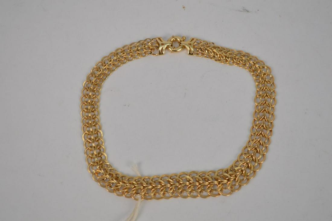 14k Yellow Gold Modenist Chain Link Necklace. Length: 14k Yellow Gold Modenist Chain Link Necklace. Length 15.5 weight 20.3 grams