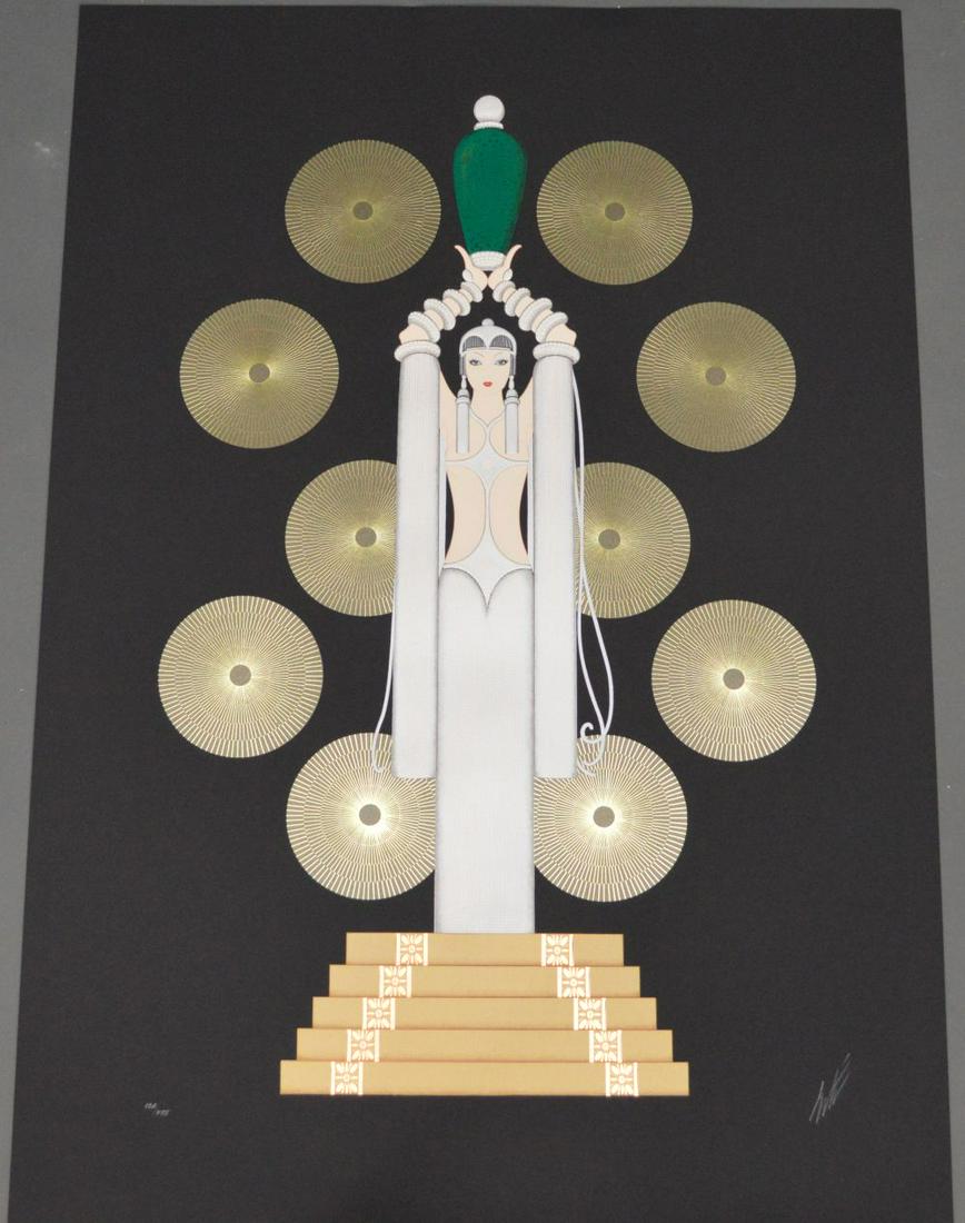 Erté (FRENCH, 1892–1990) Serigraph Emerald Vase II,: Erté (FRENCH, 1892–1990) Serigraph Emerald Vase II, pencil signed and numbered 158/275, 42 x 29 inches