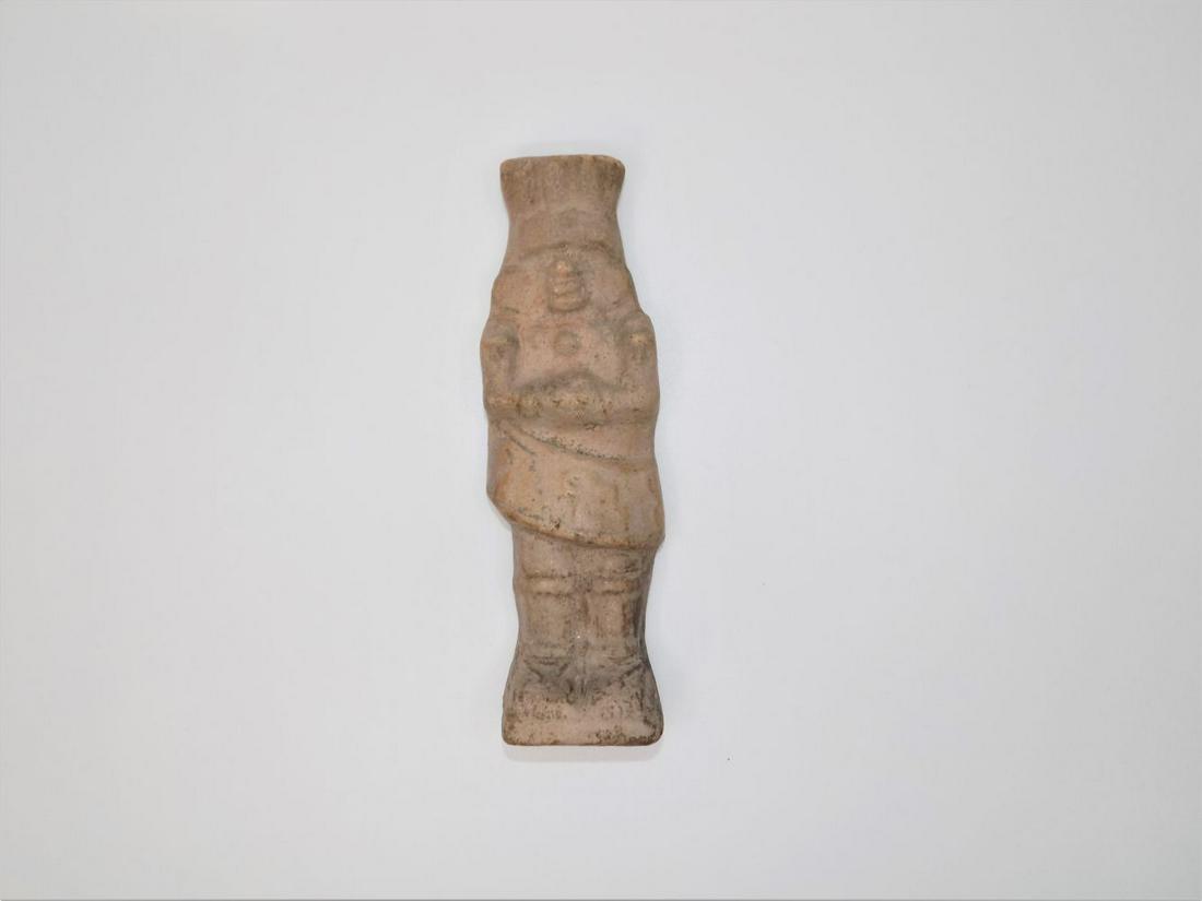 Pre-Columbian Pottery Standing Figure, Excellent: Pre-Columbian Pottery Standing Figure, Excellent Condition, Traces of Mica Deposits, Magnesium Blooms and Burnishing, Origin: Central America, Age: 300-800 A.D.