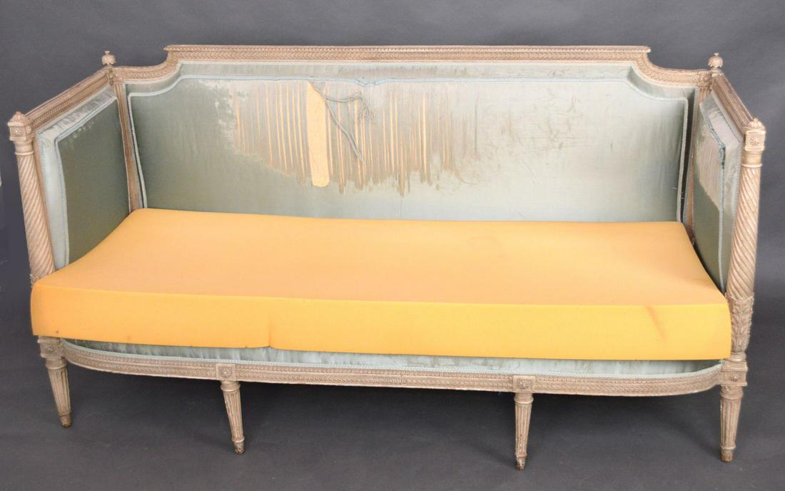 Painted 19th c. French daybed, 36 1/2"h x 70"w x 24"d: Painted 19th c. French daybed, 36 1/2"h x 70"w x 24"d (needs to be upholstered)