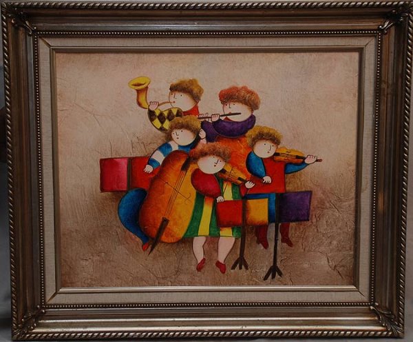 Roybal, American School, oil on canvas, abstract