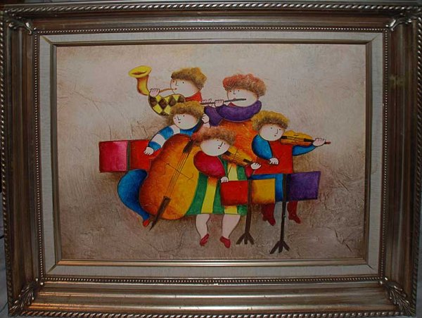 Roybal, American School, oil on canvas, abstract - 2