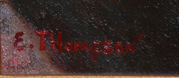 20th cent decorative painting " E. Thompson" oi - 2