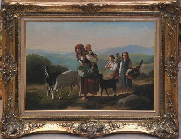 Italian School, 19th cent, oil on canvas, mother 