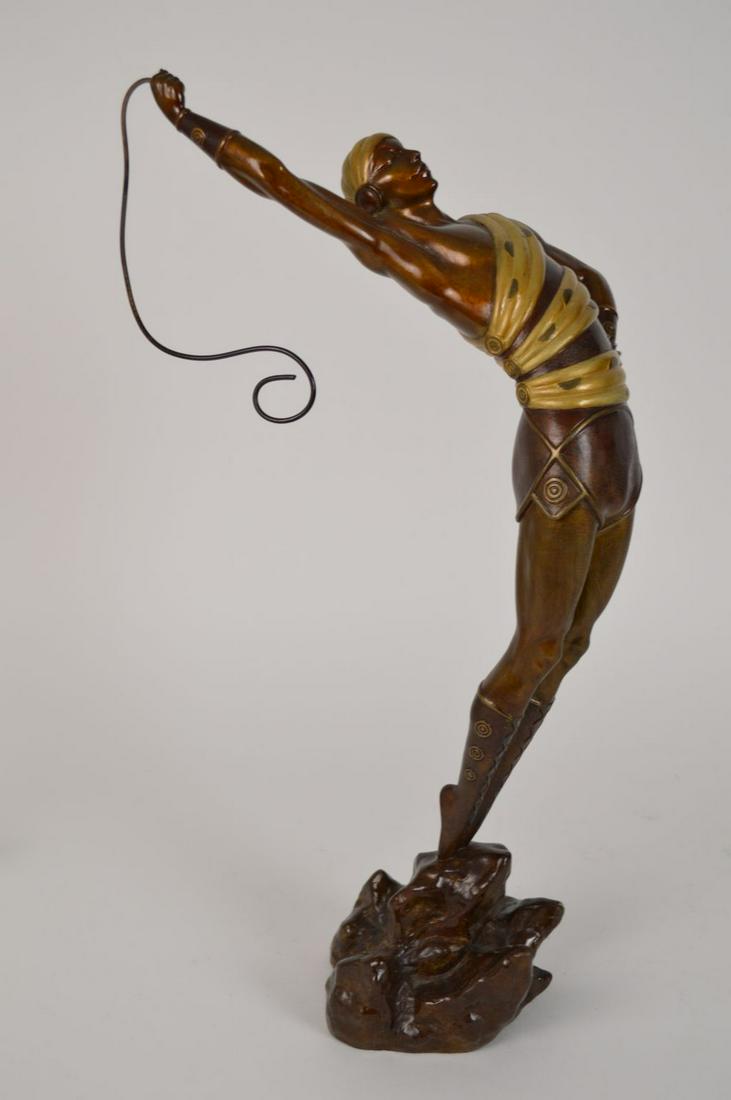 ERTE BRONZE SCULPTURE - LE DANSEUR Erté (Romain de: ERTE BRONZE SCULPTURE - LE DANSEUR Erté (Romain de Tirtoff, Russian/French 1892-1990) Limited Edition gilded and cold painted bronze sculpture, signed/numbered 67/250; H. 18", Good Condition