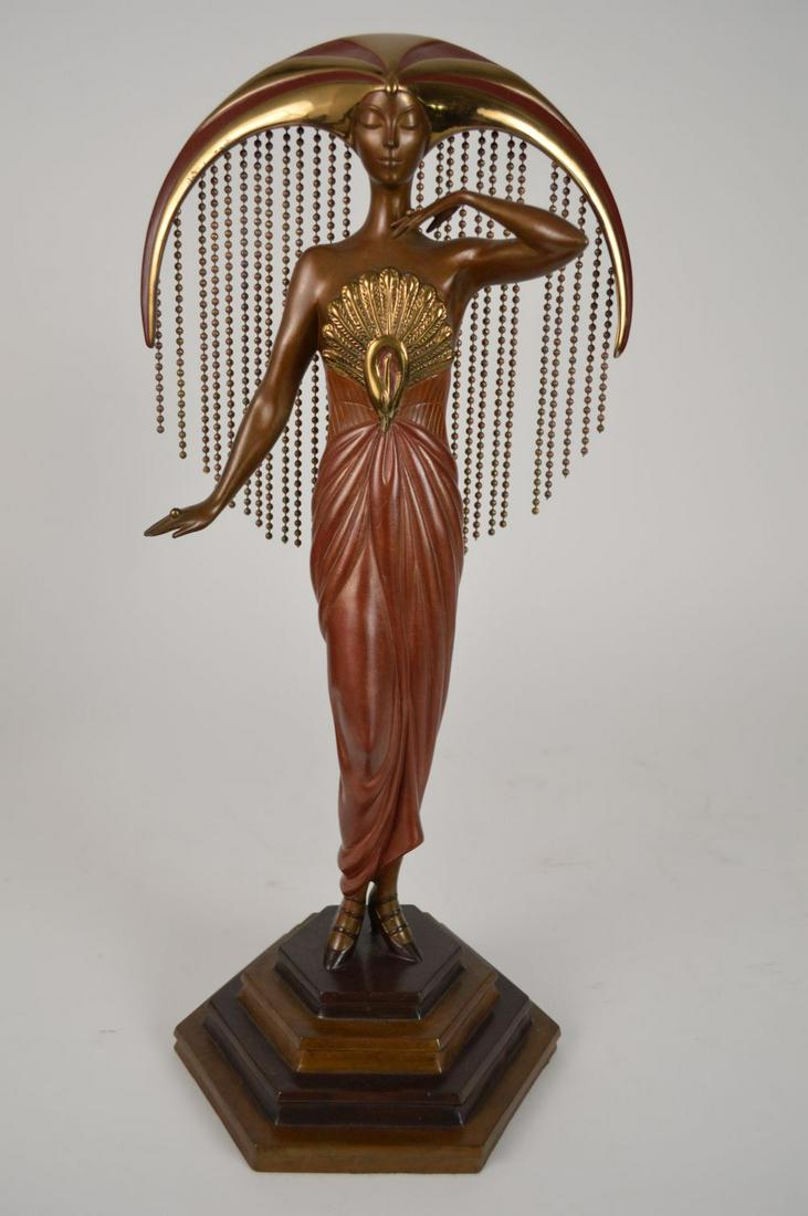 ERTE BRONZE SCULPTURE - LE SOLEIL Erté (Romain de: ERTE BRONZE SCULPTURE - LE SOLEIL Erté (Romain de Tirtoff, Russian/French 1892-1990) Limited Edition gilded and cold painted bronze sculpture, signed/numbered 223/300; H. 18.5", Good Condition
