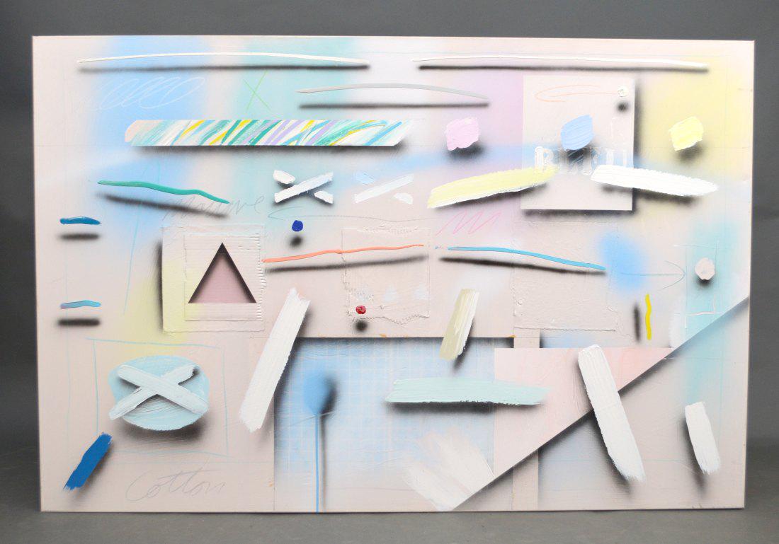 Will Cotton (American, b. 1965)- Mixed Media ca. 1990.: Will Cotton (American, b. 1965)- Mixed Media ca. 1990. Abstract Painting, prov. Columbus Gallery. 40 x 60 inches