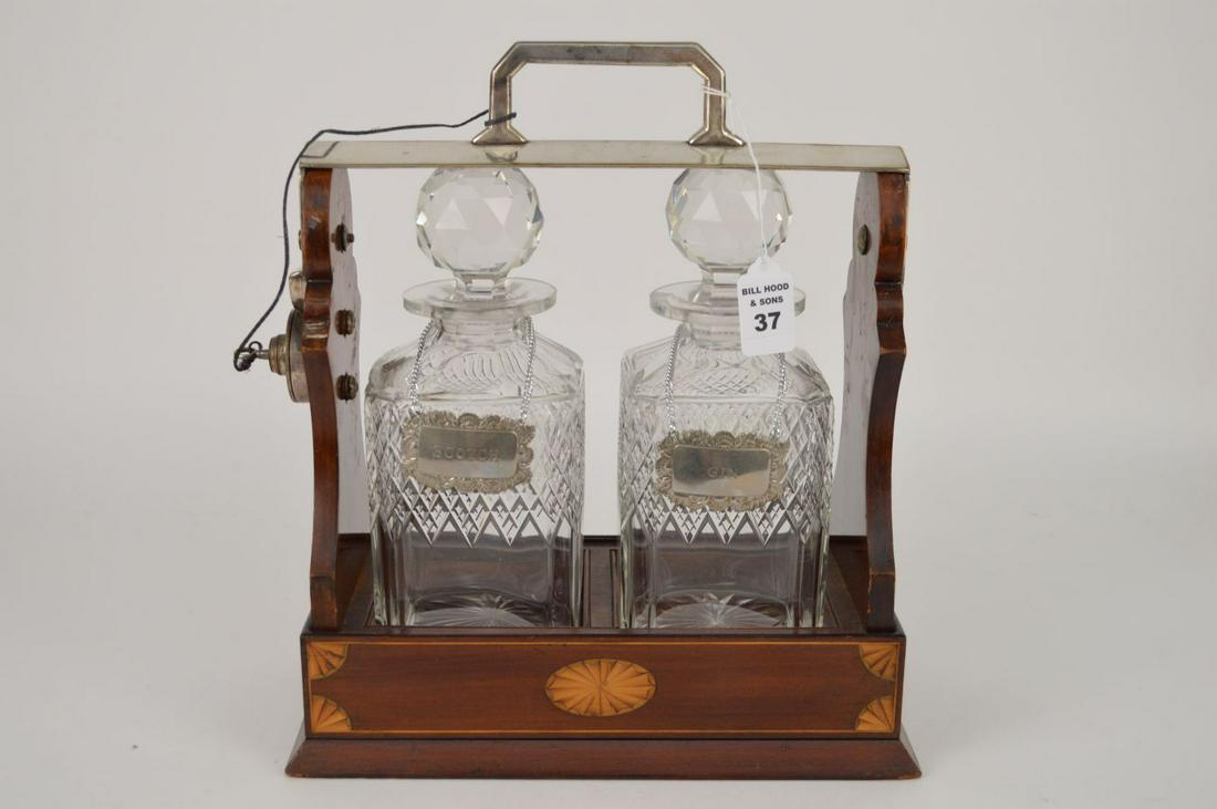 19th Century Sheraton Revival Locking Two Crystal (1 of 6)