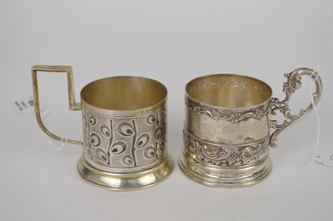 2 Russian Sterling Silver Cup Holders. Weight 9 ozt. (1 of 6)