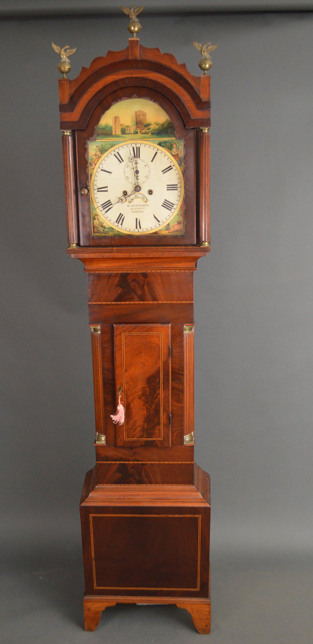 Antique Mahogany Case Grandfather Clock (1 of 8)