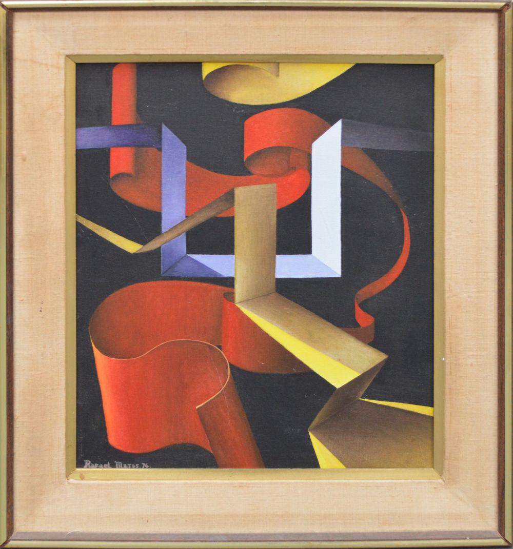 Rafael Matos Abstract Composition, oil on canvas, 20 x (1 of 5)