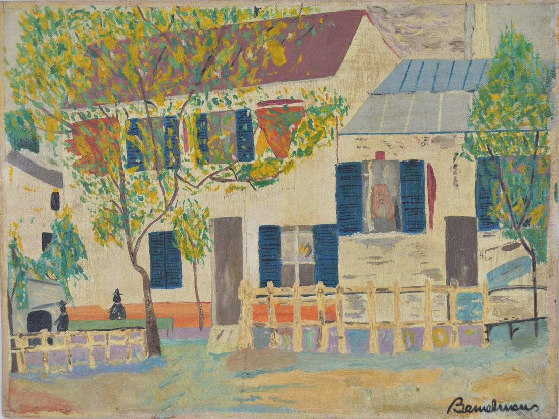 Ludwig Bemelmans (AMERICAN, 1898–1962) oil on board,: Ludwig Bemelmans (AMERICAN, 1898–1962) oil on board, Lapin Agile - House Painting 9 x 12 inches