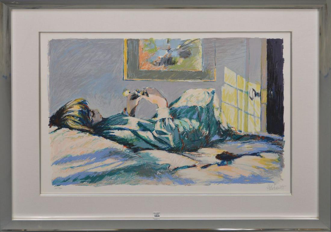 Aldo Lungo limited edition lithograph, Girl Resting, (1 of 8)