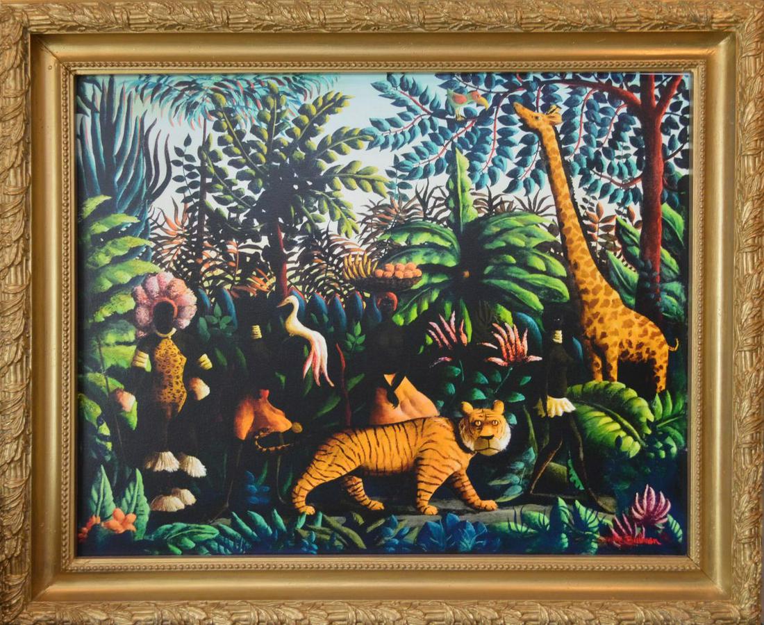 Bulman Jungle Scene Giclee' 29 x 37 inches, overall (1 of 4)