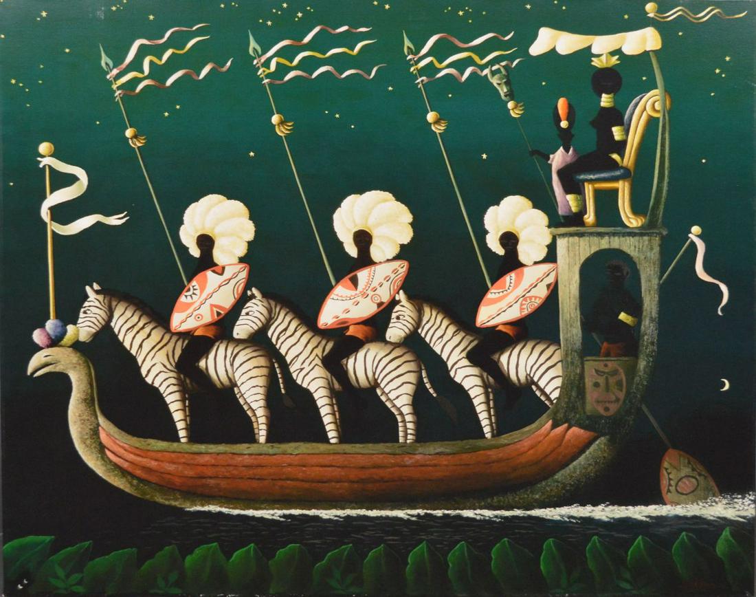 Bulman Jungle Scene Zebra Tiger-  Giclee' 29 x 37 (1 of 5)