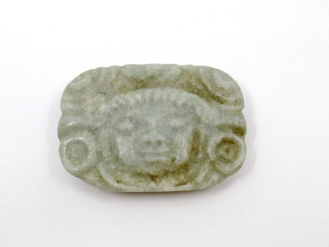 Pre-Columbian Carved Mayan Lord Jade Pendant, Large (1 of 5)