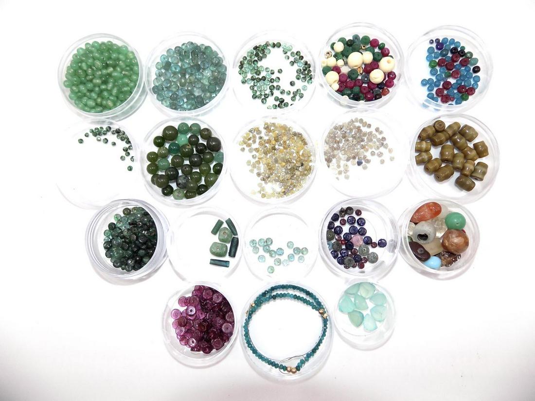 Large Lot of Precious Gemstones and Diamonds Beads, (1 of 5)