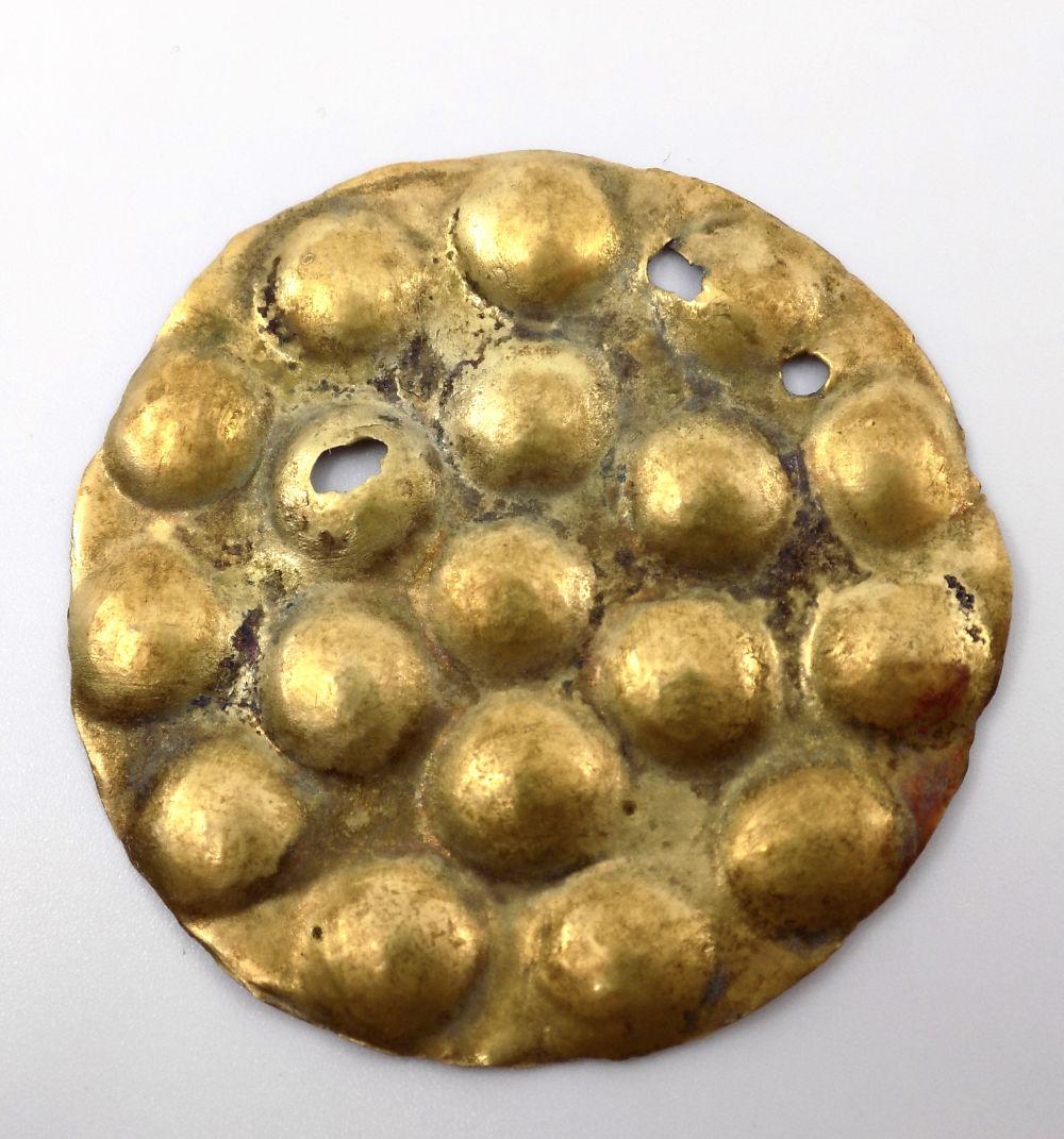 Pre-Columbian Chimu Applique Disc Pendant, Gold over (1 of 5)