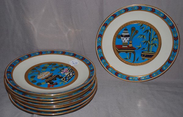 8 Minton plates, Caldwell and Co. Philadelphia, wit