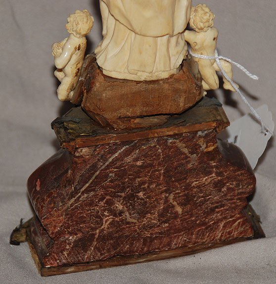 European ivory carved Madonna heavily carved - 5