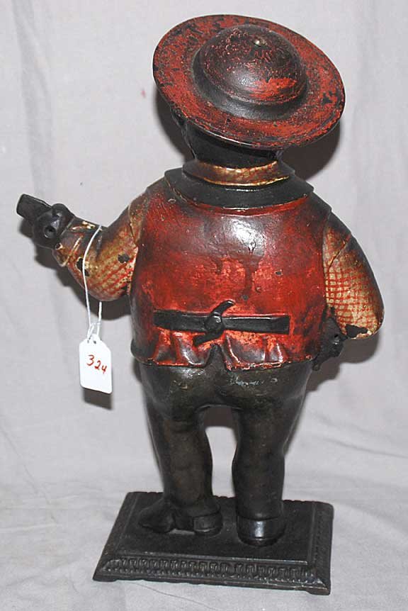 Cast iron figure of Afro-American strumming a banj - 3